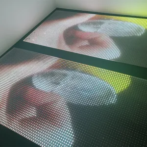 상업 센터 건물 유리 창 벽 메쉬 실내 실외 p20 P10 P8 투명 유연한 LED 디스플레이 화면