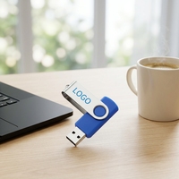 Memoria USB Rotatoria al por Mayor de 16GB/32GB/64GB, USB 2.0/3.0 de Alta Velocidad, Mini Pendrive Colorido con Llavero, OEM/ODM Disponible