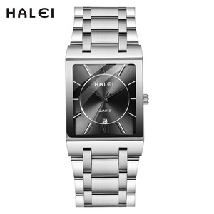 Reloj de Cuarzo Rectangular HALEI con Correa de Acero Inoxidable, Números Romanos, Fecha y Movimiento Japonés, Venta al Por Mayor - Product Image 3