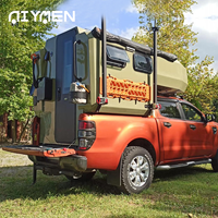 Caisse de camping-cars coulissante pour pick-up 4x4, modèle Expedition, avec cabine composite moderne, lit plat, coque tout-terrain, auvent court, pour l'Australie