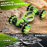 OSHI 1611-PRO Verde 2.4Ghz Escala 1:18 Coche de Acrobacias 4WD Vehículo Giratorio Control por Reloj Coches RC Regalo de Navidad para Niños