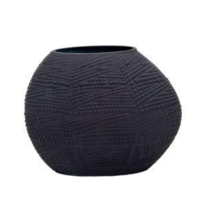 Vaso in Vetro Texturizzato, Decorazione Moderna per la Casa, Superficie Scolpita, Vaso Decorativo per Fiori da Soggiorno - Product Image 1