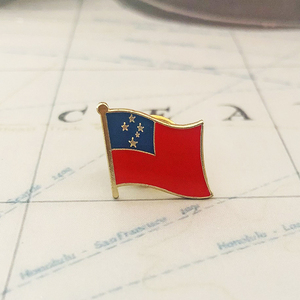 Broches drapeau national de Samoa en émail métallique époxy cristal, badges peints, souvenirs, broches de costume, cadeaux commémoratifs personnalisés - Product Image 2