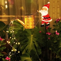 Best-seller transfrontalier : Lumière solaire de jardin Père Noël en fer forgé ajouré moulé sous pression, motif Gobelin, pour extérieur, cour et jardin