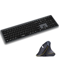 JOMAA Combo Keyboard dan Mouse Nirkabel Ergonomis RGB Backlit Isi Ulang & Combo Mouse Vertikal untuk Rumah Kantor Stok Tersedia