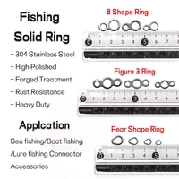 Anneaux de pêche en acier inoxydable, doubles/triples/en forme de poire, solides, accessoires de pêche pour hameçon d'assistance, jigging, leurre, connexion
