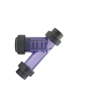 Válvulas de retenção True Union em PVC/UPVC de alta qualidade para sistema de tratamento de água filtro Y transparente