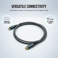 Cable de Audio de Fibra Óptica PVC Chapado en Oro al por Mayor, Adaptador Trenzado USB-C a Toslink Verde CE Macho-Macho para Uso en Computadora, 12 Meses