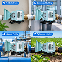 Compteur d'eau connecté à internet avec contrôle de vanne, écran numérique, compteur mécanique, surveillance à distance, équipement utilitaire fileté