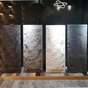Desain baru Panel batu Pu luar ruangan dekoratif eksterior imitasi batu bata terlihat Panel dinding