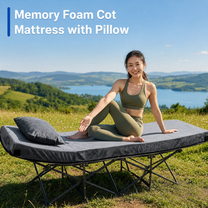 ที่นอนพับได้แบบพกพา ราคาประหยัด สำหรับตั้งแคมป์กลางแจ้ง วัสดุเมมโมรี่โฟม วิสโคอีลาสติก ใช้กับเต็นท์หรือเตียงสนาม รุ่น QJXX-OUTDOOR-001 หนา 4 นิ้ว - Product Image 5