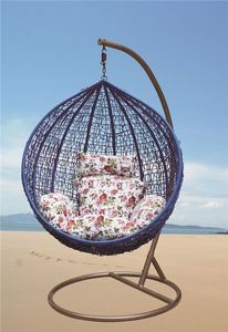 Spot Sale Double Egg-shaped Rattan Hanging Chair with Metal <strong>Frame</strong> Single Outdoor <strong>Hammock</strong>. - Product Image 2