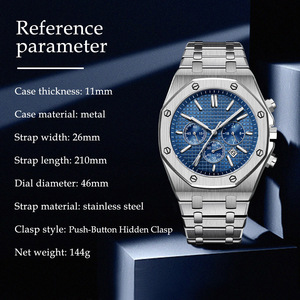 <span class=keywords><strong>Orologi</strong></span> <span class=keywords><strong>da</strong></span> <span class=keywords><strong>Polso</strong></span> Personalizzati alla Moda, Resistenti all'Acqua, in Acciaio Inossidabile, con Movimento <span class=keywords><strong>al</strong></span> <span class=keywords><strong>Quarzo</strong></span> Multifunzione <span class=keywords><strong>per</strong></span> Uomo - Product Image 2