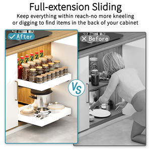 <span class=keywords><strong>Cassetti</strong></span> estraibili a larghezza regolabile per la casa profondo armadio Organizer per armadio da <span class=keywords><strong>cucina</strong></span> senza cornice pentola e padella - Product Image 3