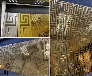 Sang trọng long lanh kim loại vàng chọn khảm tường gạch với chấm gạch phòng tắm gốm mozaik màu vàng - Product Image 6