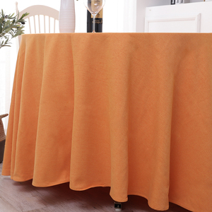 Tovaglia rotonda attillata da pranzo personalizzata per 10 persone tovaglia <span class=keywords><strong>arancione</strong></span> in poliestere a trama semplice tovaglia romantica in tessuto per matrimoni - Product Image 4