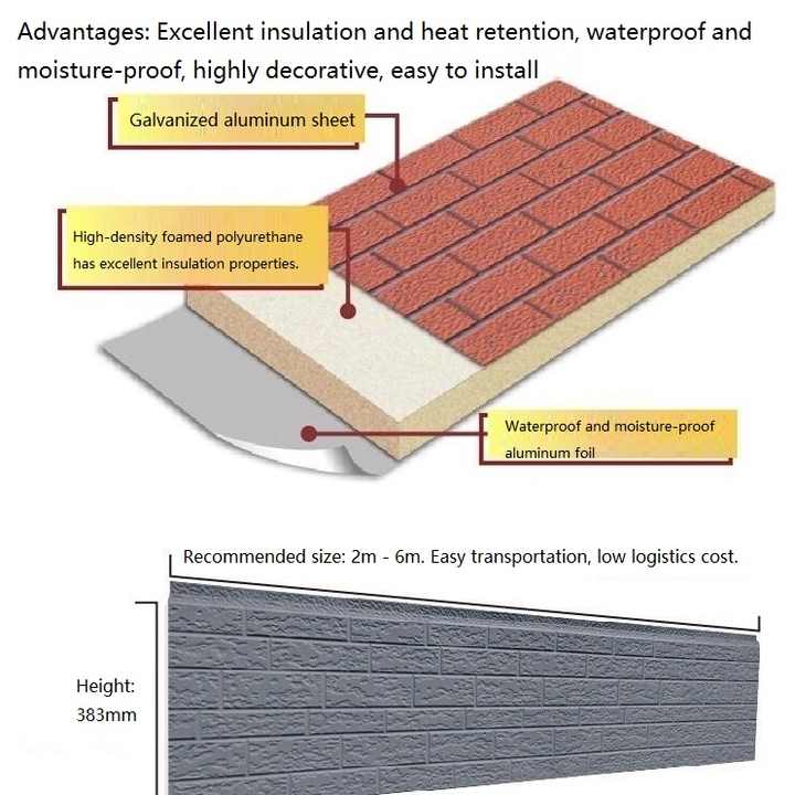 50mm Insulated Roof PU Polyurethane Sandwich Panel Wall Panels Boards ...