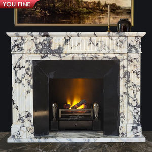 Camino In Marmo bianco Decorative per Interni - Product Image 2