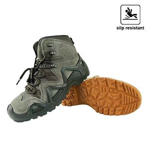 Scarpe Tattiche Leggere e Resistenti in Pelle Scamosciata, <span class=keywords><strong>Stivali</strong></span> da Trekking con Fodera in Rete, Suola in PU per Attività all'Aperto - Product Image 1