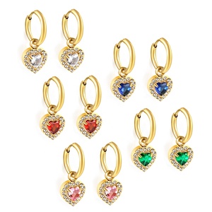 Ason joyería de moda de gama alta delicadeza nupcial dos colores pendientes zirconia cúbica regalo de boda encanto pendientes de aro para mujer - Product Image 2