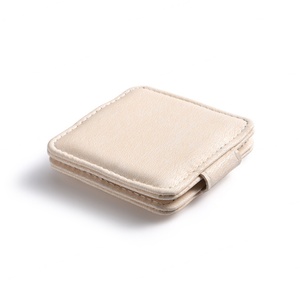 Simple Design Custom Color PU Leather Pouch Two Sides Mini Portable Compact Cosmetic <b>Mirror</b> - Product Image 5