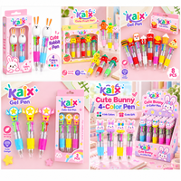 Pulpen Gel Plastik Multicolor Kartun Kreatif KAIX 0.5mm Pulpen Gel Ballpoint Capybara O.5 Biru untuk Anak-anak