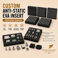 Insert en mousse EVA antistatique sur mesure découpé CNC, plateau d'emballage de précision avec gaufrage pour modules électroniques IoT, directement du fabricant