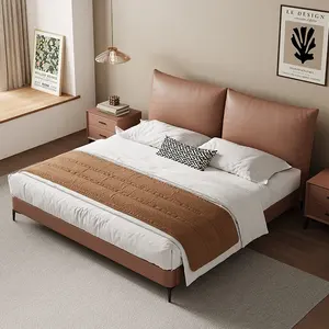 Lits rembourrés King Size Double Queen Modern Soft Bed Frame Meubles de chambre à coucher populaires