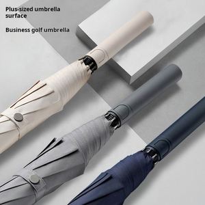 Parapluie de golf de haute qualité au design européen avec 8 baleines en fibre de verre, diamètre ouvert de 130 cm, commande semi-automatique, panneau en pongé - Product Image 2