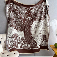 Marque conçu hiver épaissi cachemire écharpe pour femmes Double face forêt plante motif châle Imitation châles traditionnels