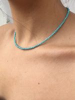 Collier ras du cou court bohème en perles turquoise, collier unique réglable en pierre naturelle, bijoux pour femmes, cadeaux pour femmes et hommes