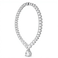 Collier Orelia Luxe en Moissanite Taille Poire Plaqué Or avec Pendentif Chaîne à Maillons Ovales, Bijou Argenté pour Femme, Cadeau de Fête