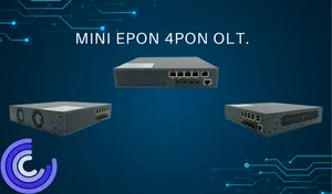 Mini EPON 4pon Olt Ftth Dispositivo de fibra óptica Equipo de fibra óptica Máquinas Lc Ip67 Conector de fibra óptica impermeable 1:64 20KM 15W