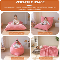 Fauteuil convertible pour enfants en forme de pouf, mousse haute densité, confortable, housse lavable, salon, jeux