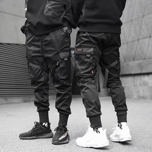 Pantalon Hip Hop à cordon de serrage <span class=keywords><strong>Harlem</strong></span> pour hommes, pantalon de travail ample, pantalon tactique LAYENNE, multi-poches, cargo, imperméable, écologique - Product Image 2