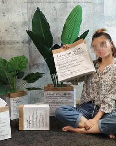 Maceta de flores de escritorio, creativa, ambiental, lavable, reutilizable, de papel kraft, decorativa para mesa - Product Image 2