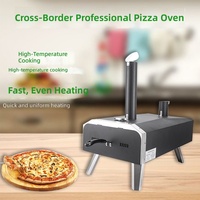 Four à pizza rotatif portable et pliable à granulés de bois avec thermomètre pour usage extérieur