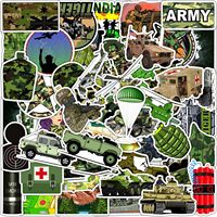 50 feuilles d'autocollants décoratifs mignons pour fans militaires, voitures, téléphones portables, ordinateurs, carnets et agendas