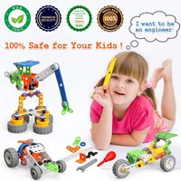 Jouet de construction en plastique souple STEM pour enfants, blocs de construction, voiture, tournevis 12-en-1, boîte à outils, puzzle combiné, pour les enfants de 4 à 6 ans, modèle