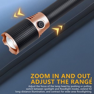 Zoom <b>Flashlight</b> 14.4cm <b>Rechargeable</b> Led Adjustable Focus Outdoor Emergency Light - Product Image 5