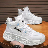 Chaussures de marche montantes à lacets confortables et respirantes, rehaussantes, pour activités de plein air, printemps, été, automne, jeunesse, haute qualité