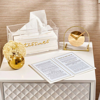Horloge de bureau en acrylique de luxe Montre de table transparente en lucite avec cadran en or et aiguilles Cadeau d'horloge décorative contemporaine