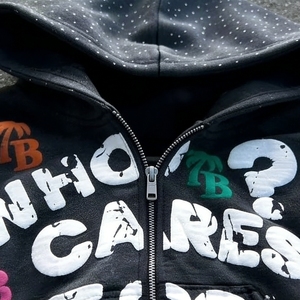 <span class=keywords><strong>Felpa</strong></span> con Cappuccio e Zip Crop Y2K <span class=keywords><strong>di</strong></span> <span class=keywords><strong>Tendenza</strong></span> per Uomo, Stampa Grafica, Effetto Acid Wash, Stile Streetwear - Product Image 3