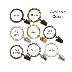 Rustproof Matte Metal Stainless Steel Drapery Hanger Decorative <strong>Curtain</strong> Rings <strong>with</strong> Clips <strong>Hooks</strong> for Tension Rod Bracket Eyelets - Product Image 5