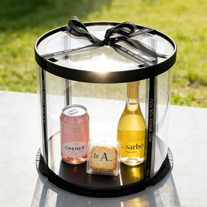 Boîte à gâteau en gros avec couvercle 3-en-1, boîte cadeau transparente pour gâteau pleine grandeur, boîte à gâteau ronde noire transparente - Product Image 5
