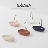 Walech Modernes Design Matt Farbe Porzellan Lavabo Waschbecken Handwäsche Tischplatte Kunst Schwarz Badezimmer Waschbecken Keramik Arbeits platte