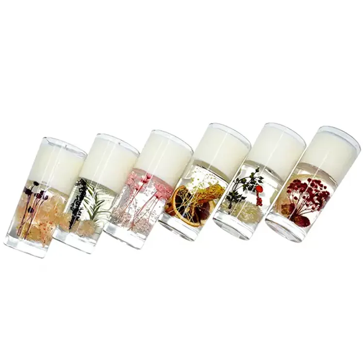 High Quality Concreate Oil Set In Wine Glass Big Crystal Food Wax Empty Jar Natural Fruit Scented Candles