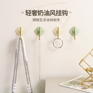Modern Luxury Wall <b>Hooks</b> Brass Square Plastic <b>Bathroom</b> Mounting Durable Design For Storage - Product Image 4