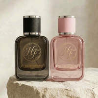 Flacon de parfum carré noir en verre transparent de haute qualité, personnalisable avec couvercle – Meilleures ventes