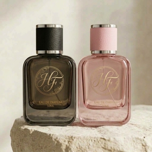 Botella de Perfume Cuadrada de Vidrio Transparente Negra de Alta Calidad, Impresión Personalizable con Tapa - Product Image 2